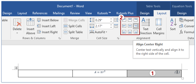 how do you align the text to top to bottom center in word for mac